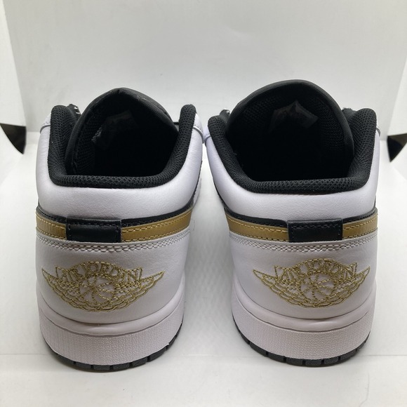 Nike Air Jordan 1 Low Men Size 10.5 Gold Swoosh Shoes Sneakers 553558-172 - Picture 5 of 10